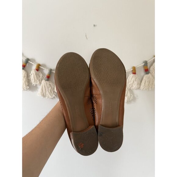 Pikolinos Brown Leather Perforated Ballet Slip On Heel Loafers Preppy Boho 42/11 - Picture 6 of 9